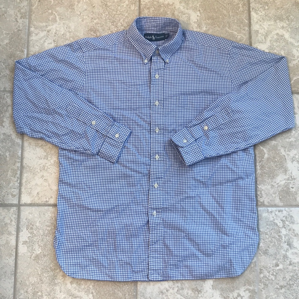 Polo Blue/White Checkered Button Down Shirt